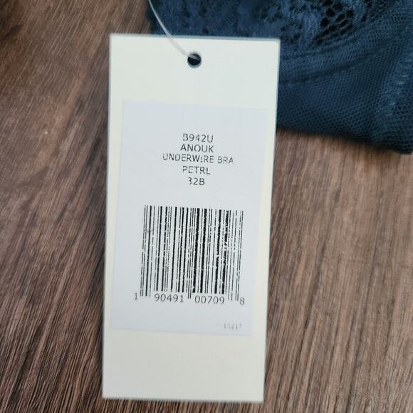 Eberjey‎ Underwire Bra 32B Lace Deep Green NWT - Picture 3 of 5